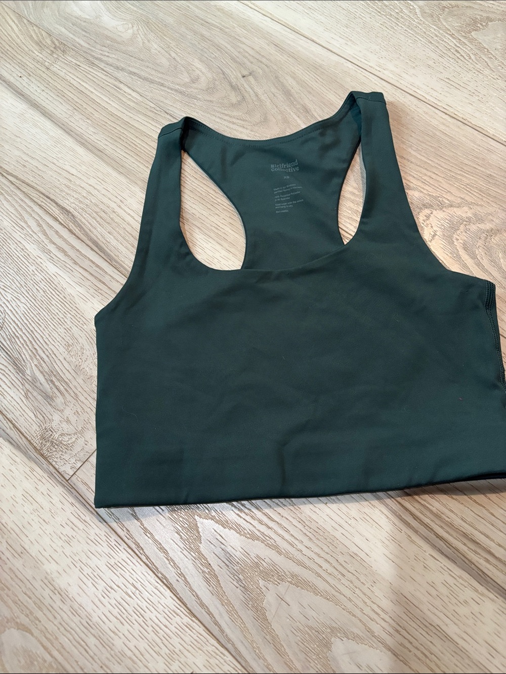 girlfriend collective Deep Forest Green Racerback Sports Bra